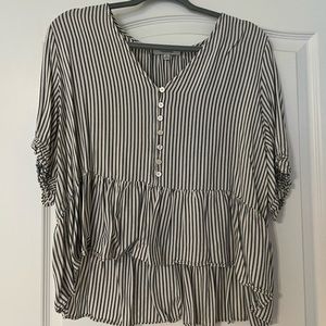 madewell, navy and white striped blouse